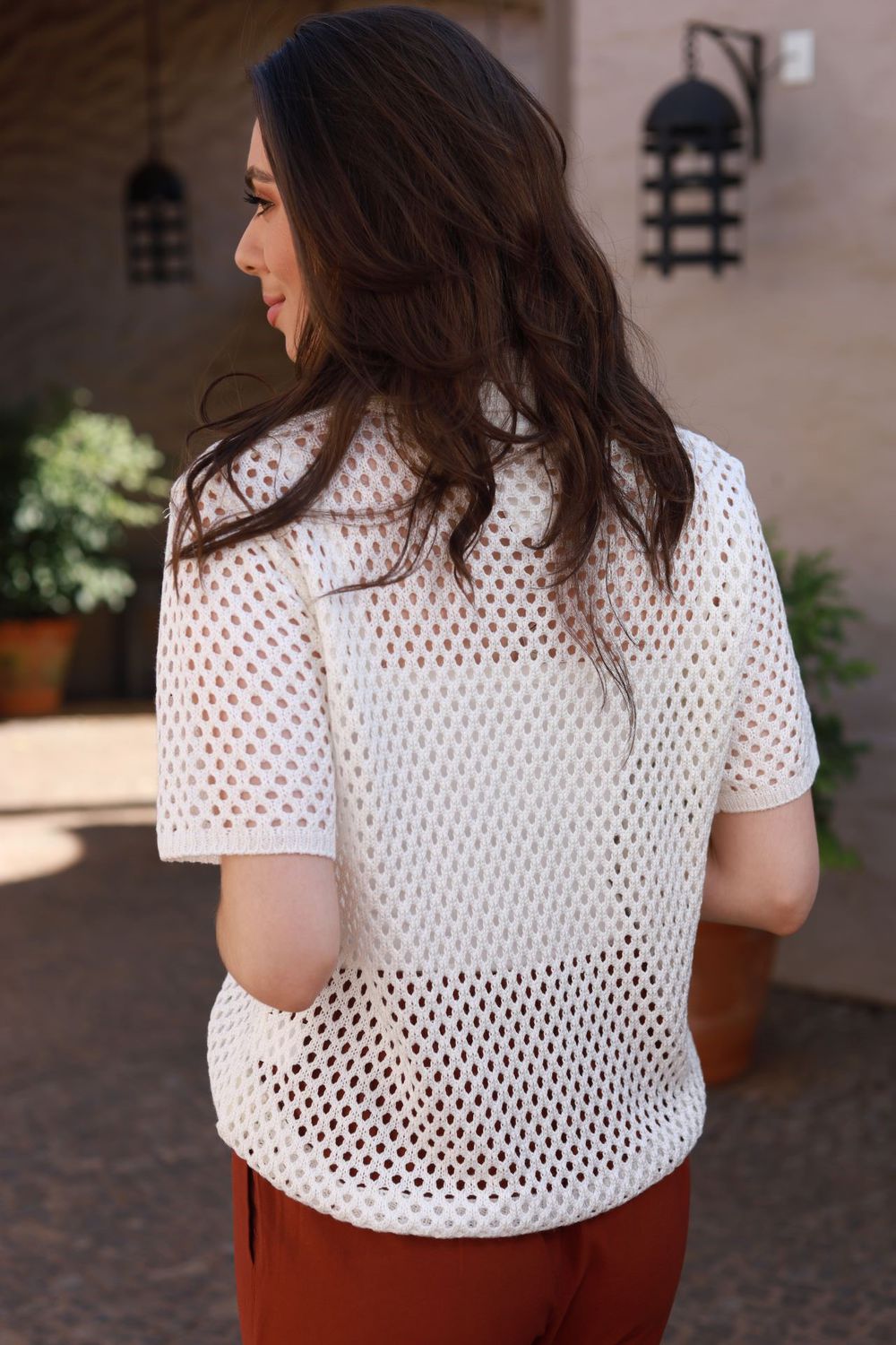 Blusa Tricot Tela - Off White