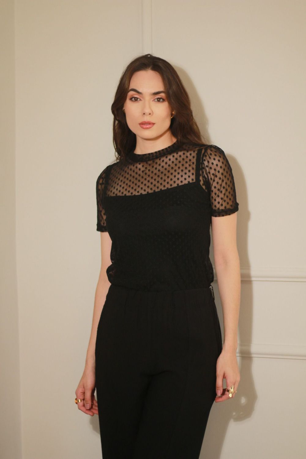 Blusa Tule Poá