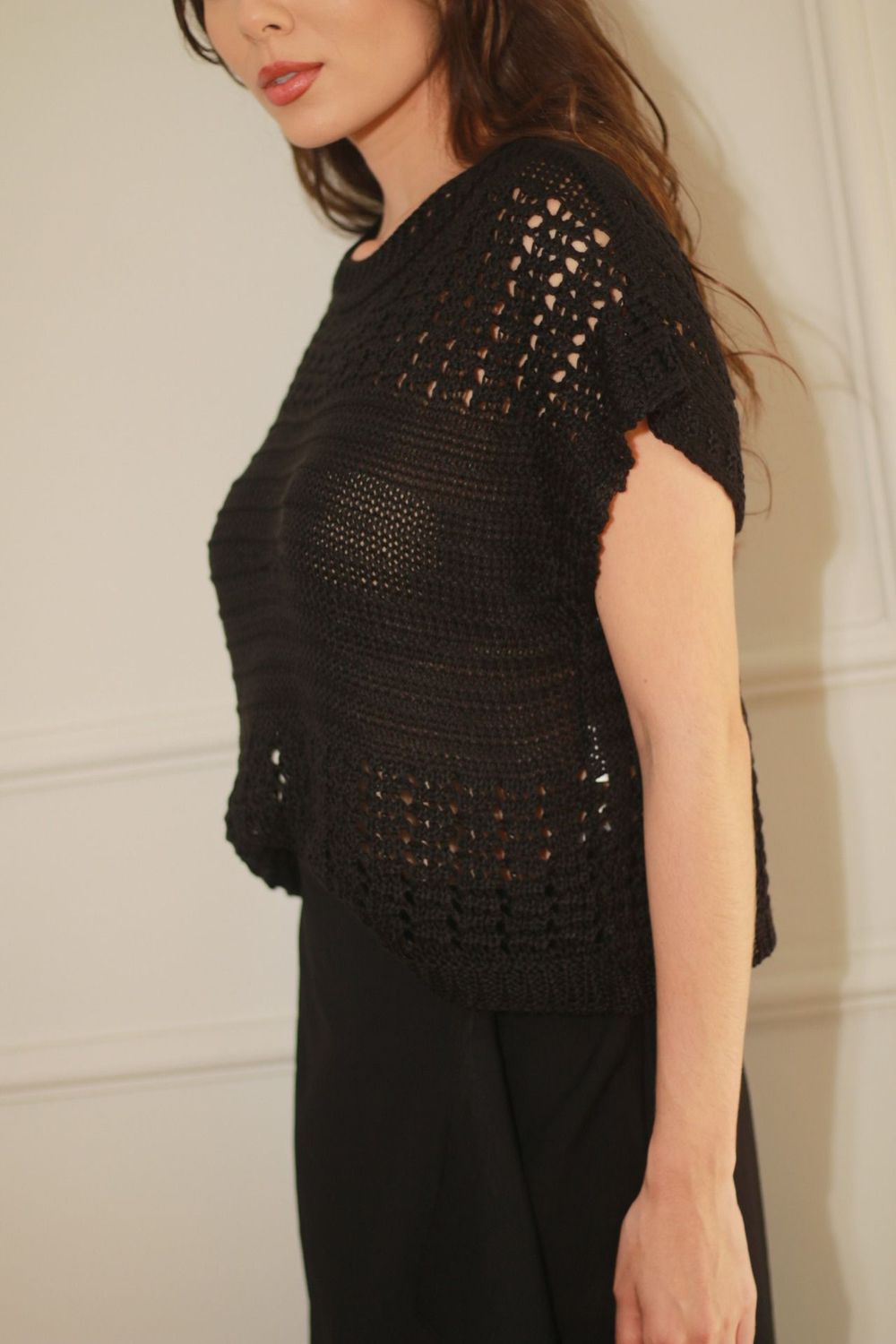 Blusa Tricot Pontos - Preto