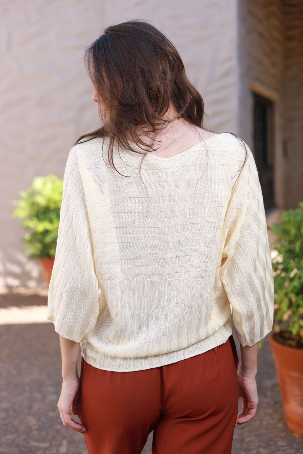 Blusa Tricot Ampla - Manteiga