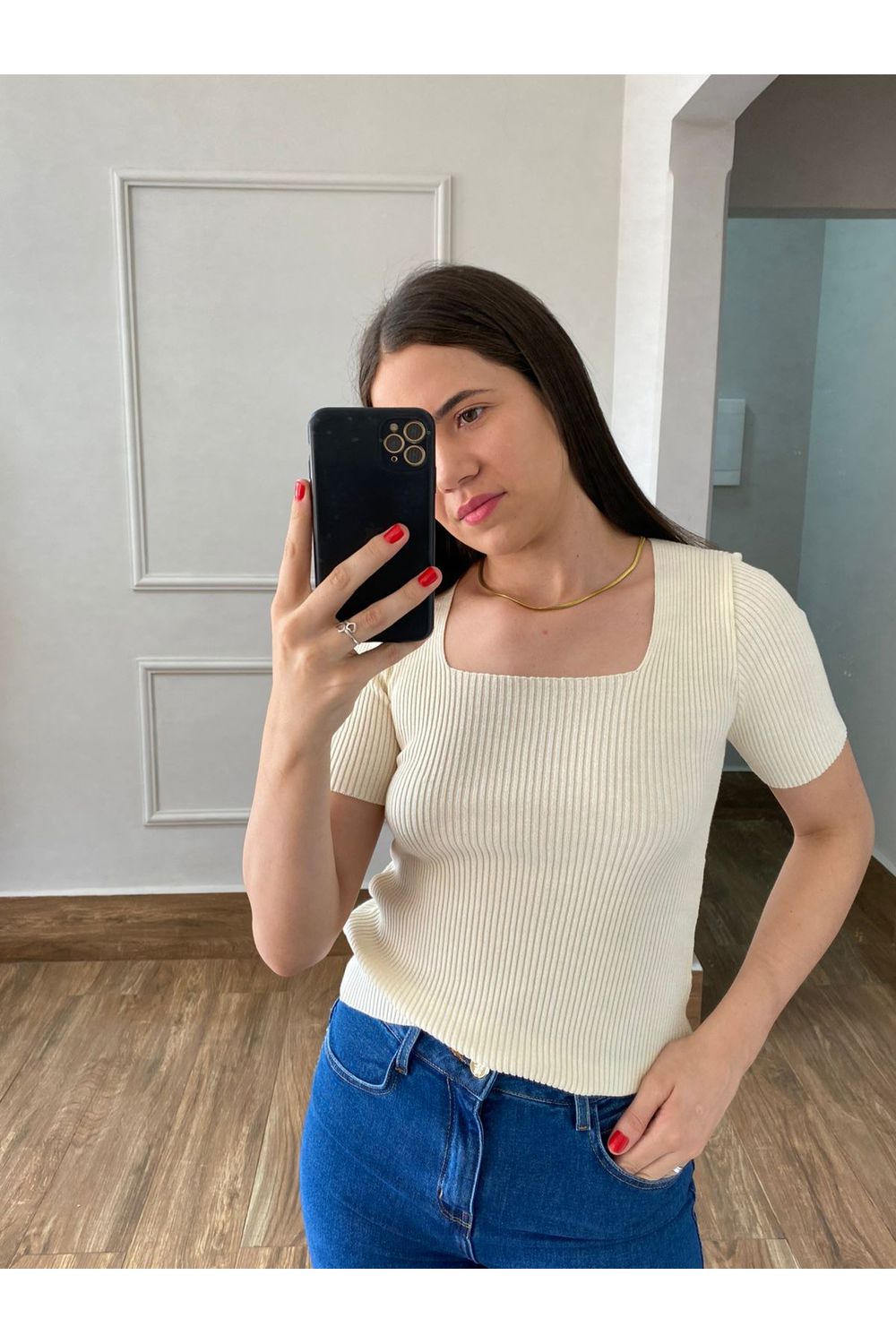 Blusa Decote - Off White