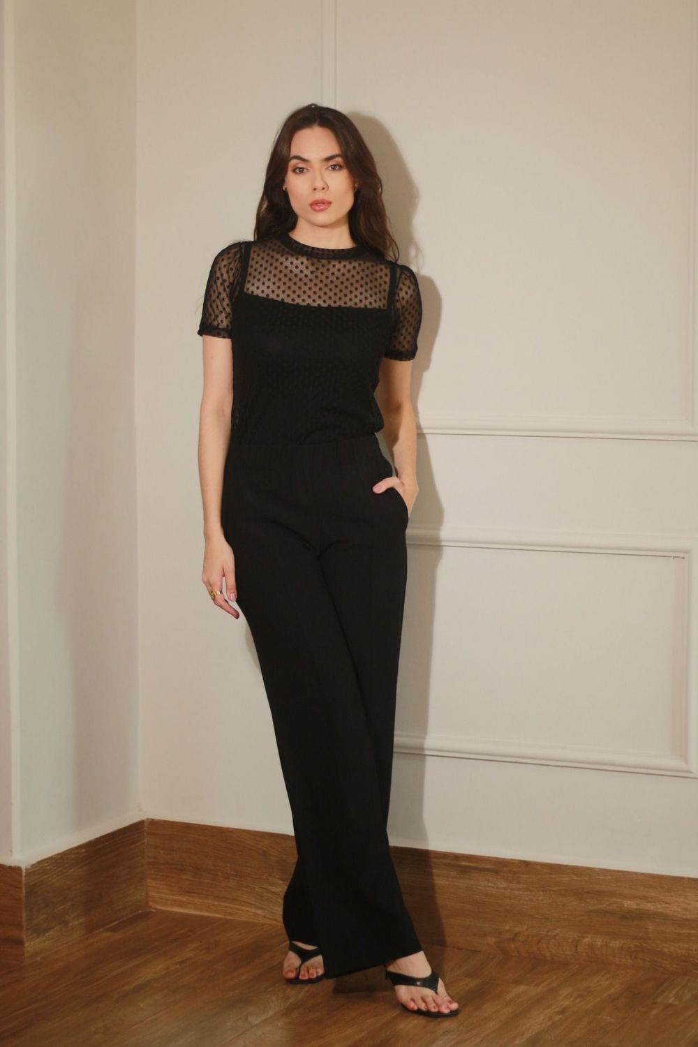 Blusa Tule Poá