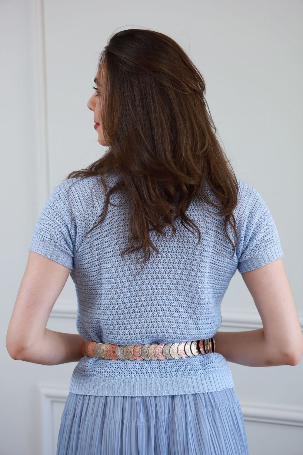 Blusa Tricot Manguinha - Azul