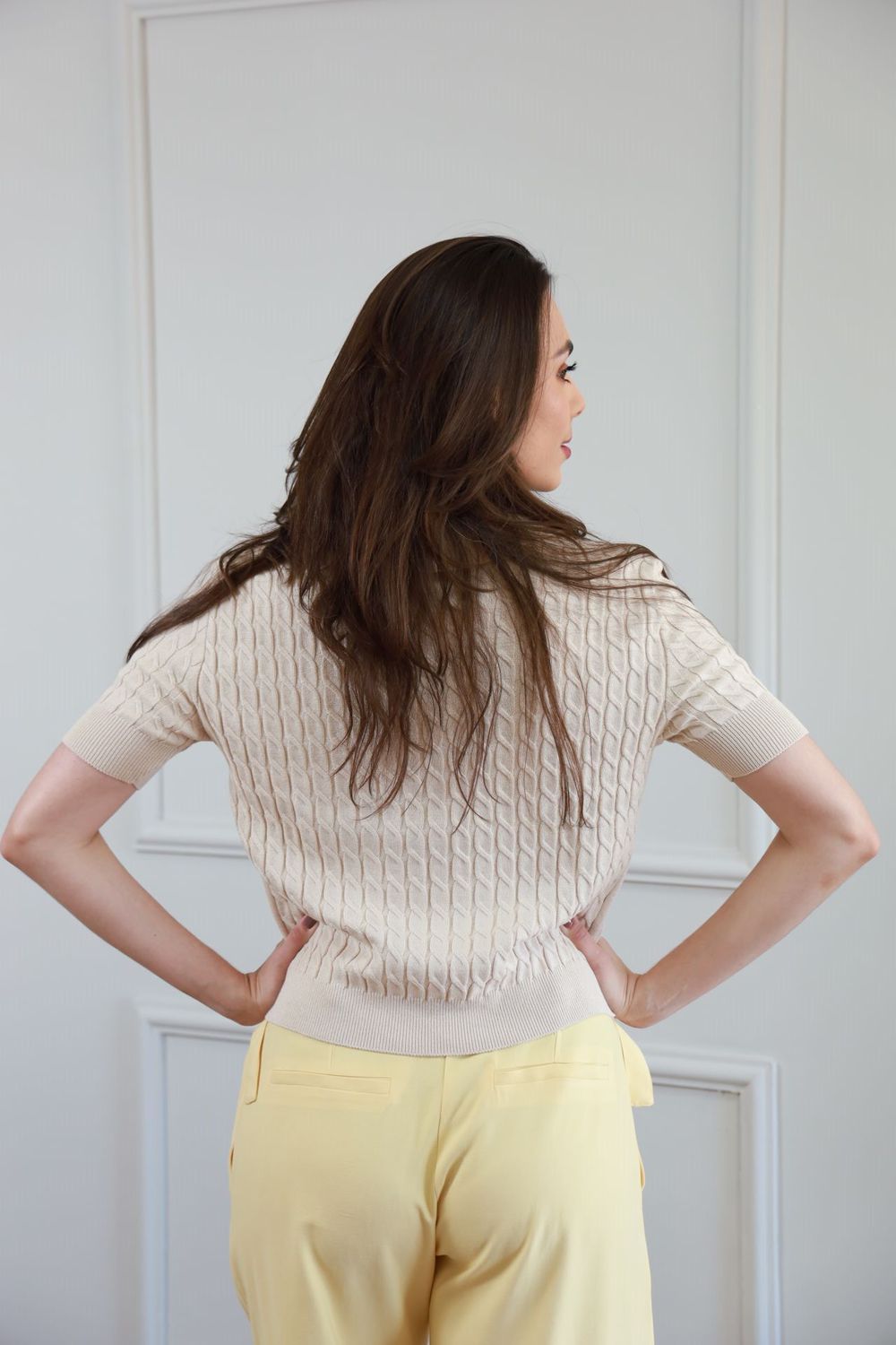 Blusa Tricot Polo - Bege