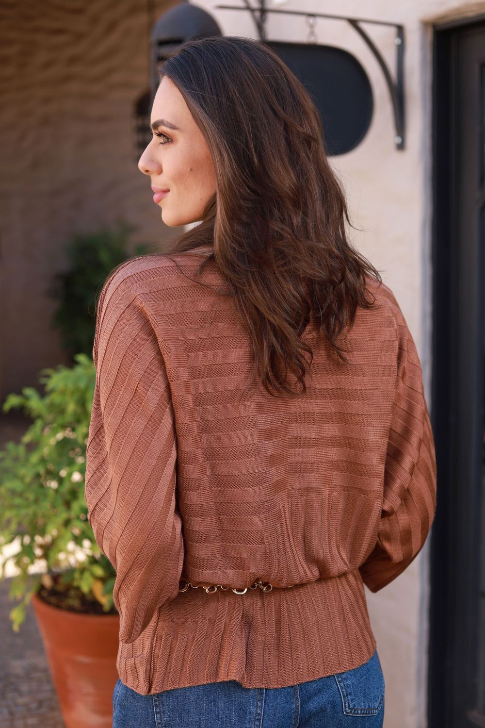 Blusa Tricot Ampla - Marrom