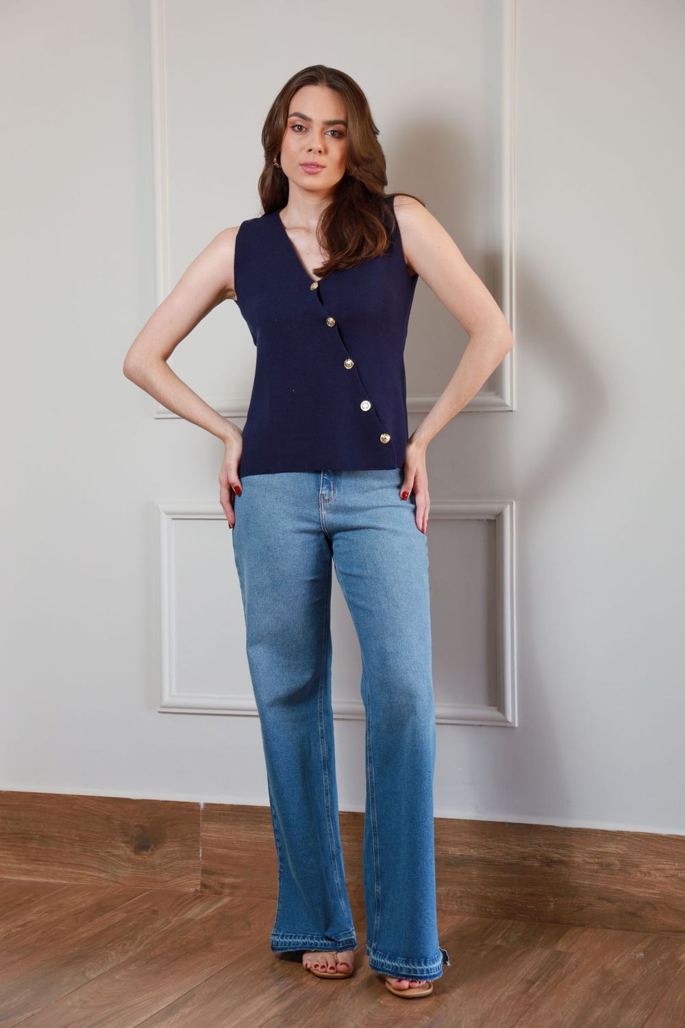 Colete Assimétrico - Marinho