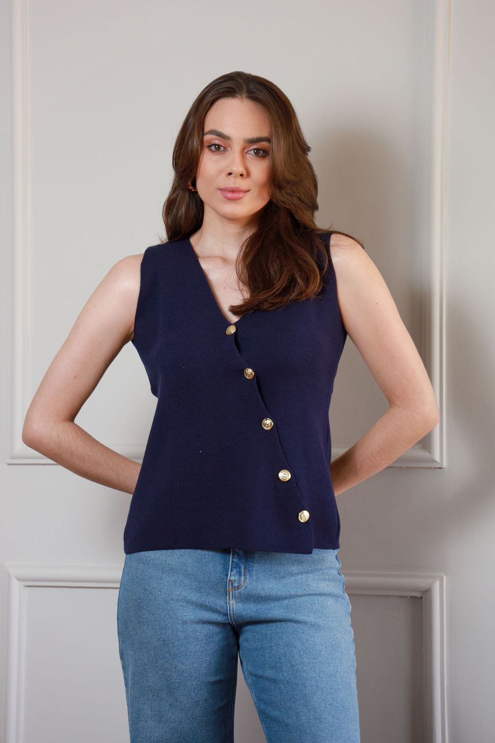 Colete Assimétrico - Marinho