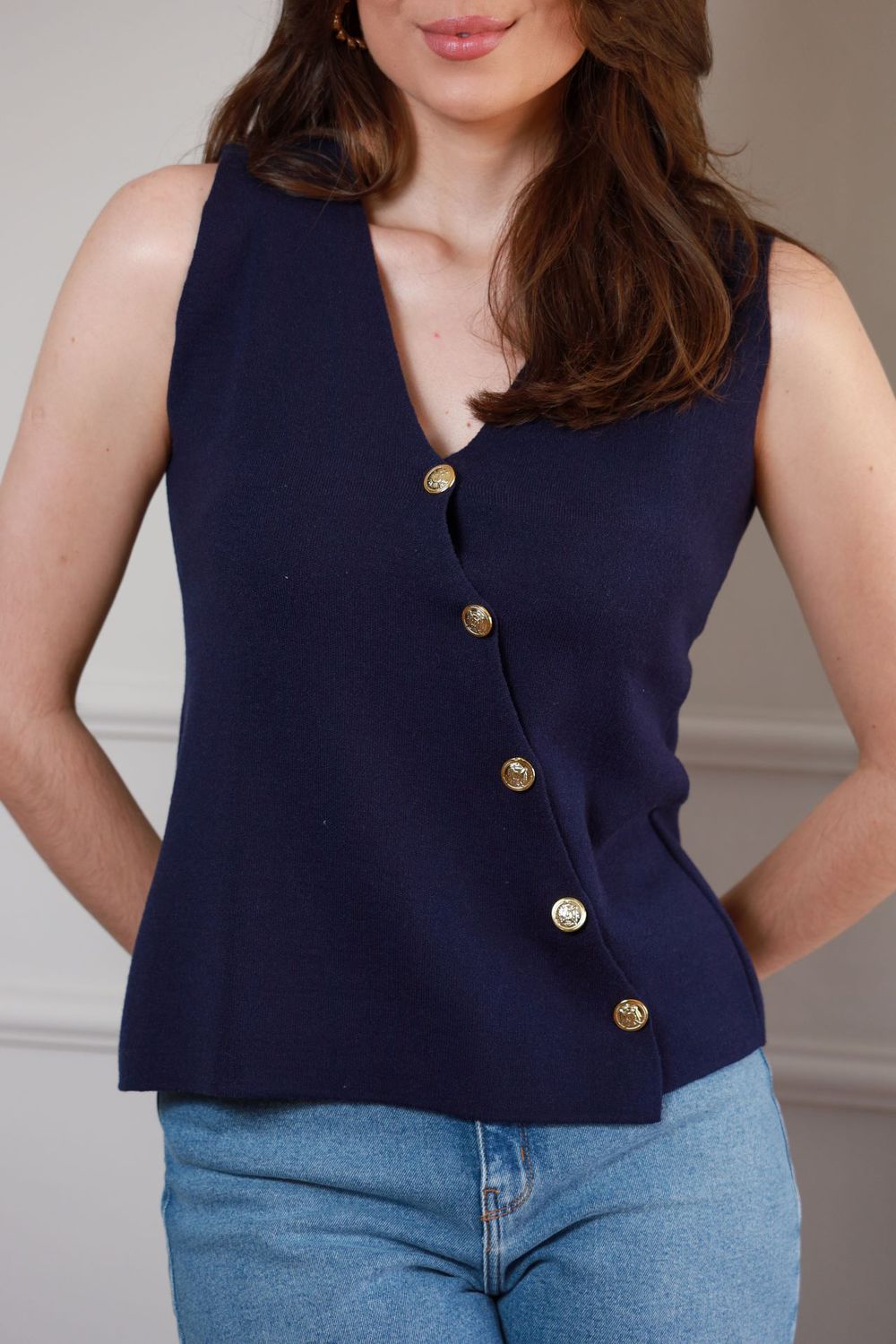 Colete Assimétrico - Marinho