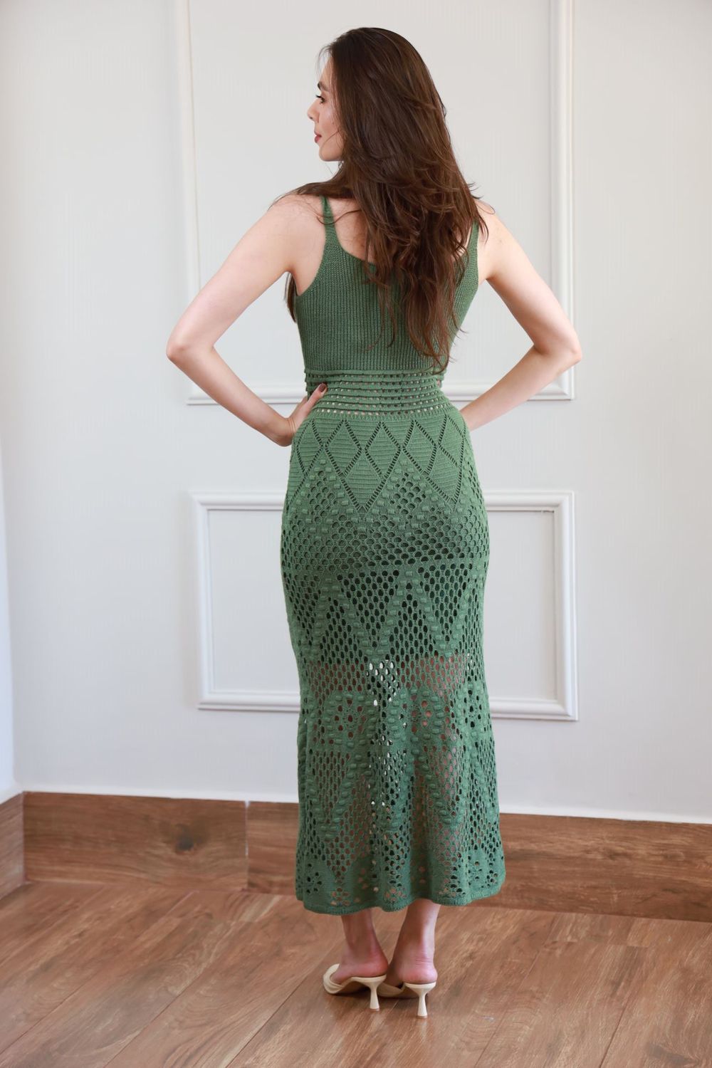 Vestido Tricot Ponto - Verde