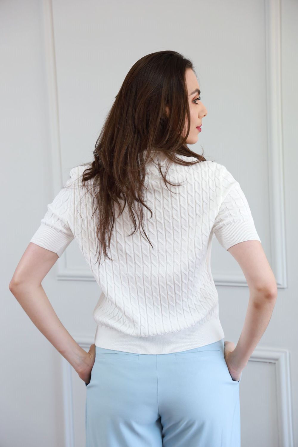Blusa Tricot Polo - Branco