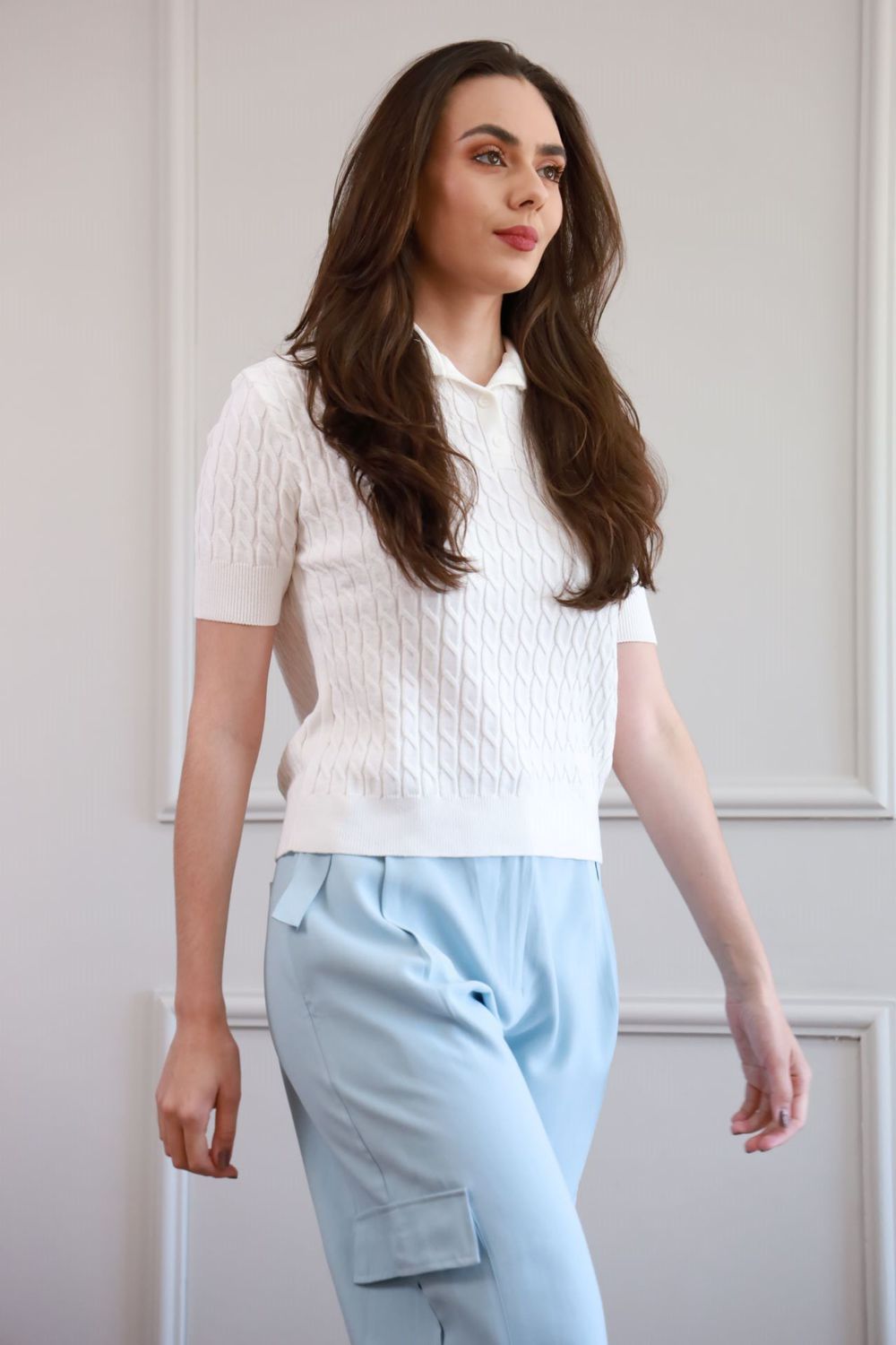Blusa Tricot Polo - Branco