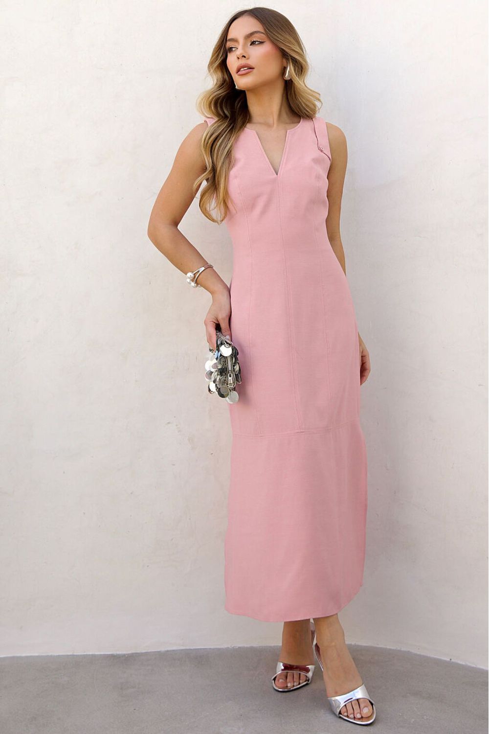 Vestido Botão - Rosa