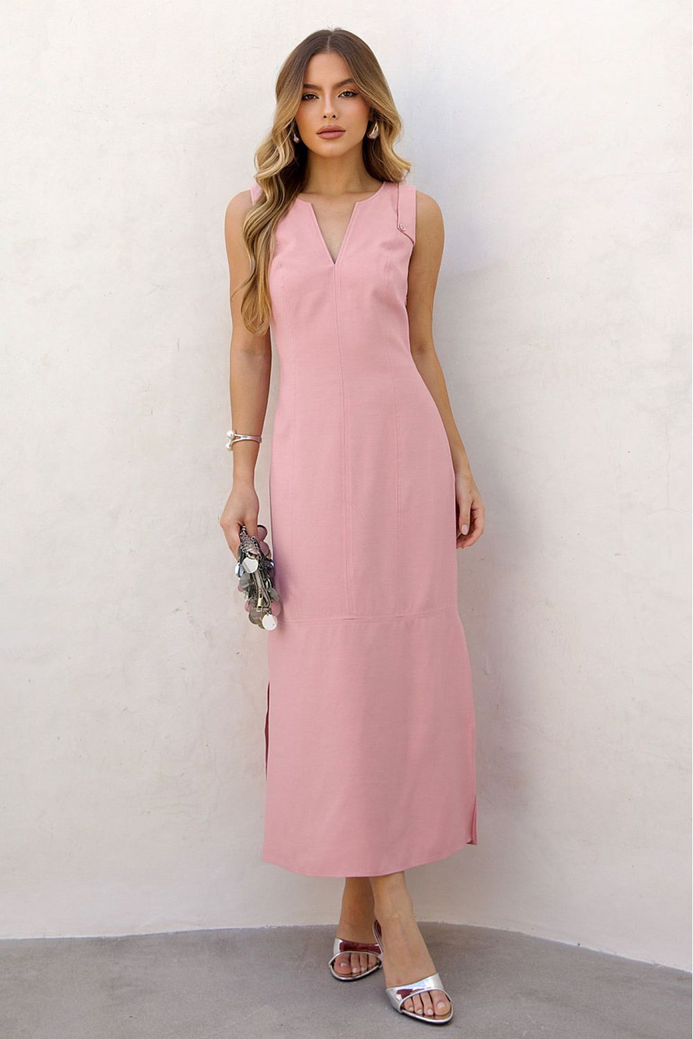 Vestido Botão - Rosa