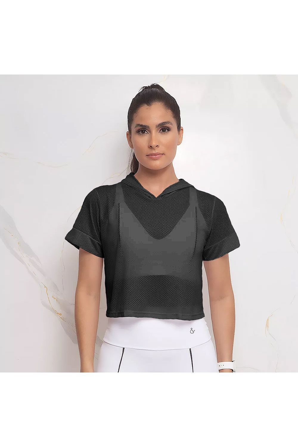 Cropped Capuz Amanda - Linhas & Cores Coleção Fitness