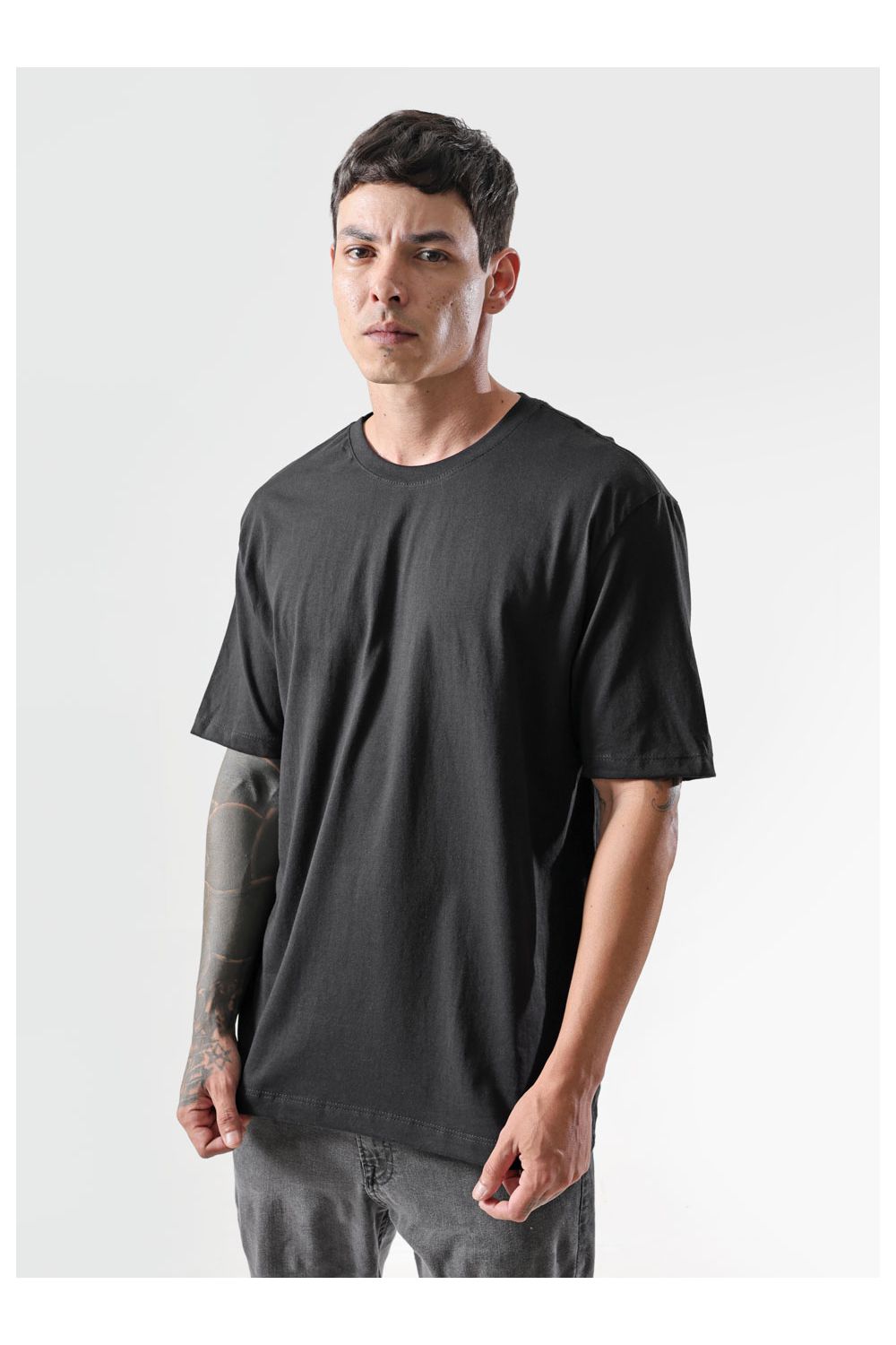Camiseta Masculina Básica Lisa Preta - Techmalhas