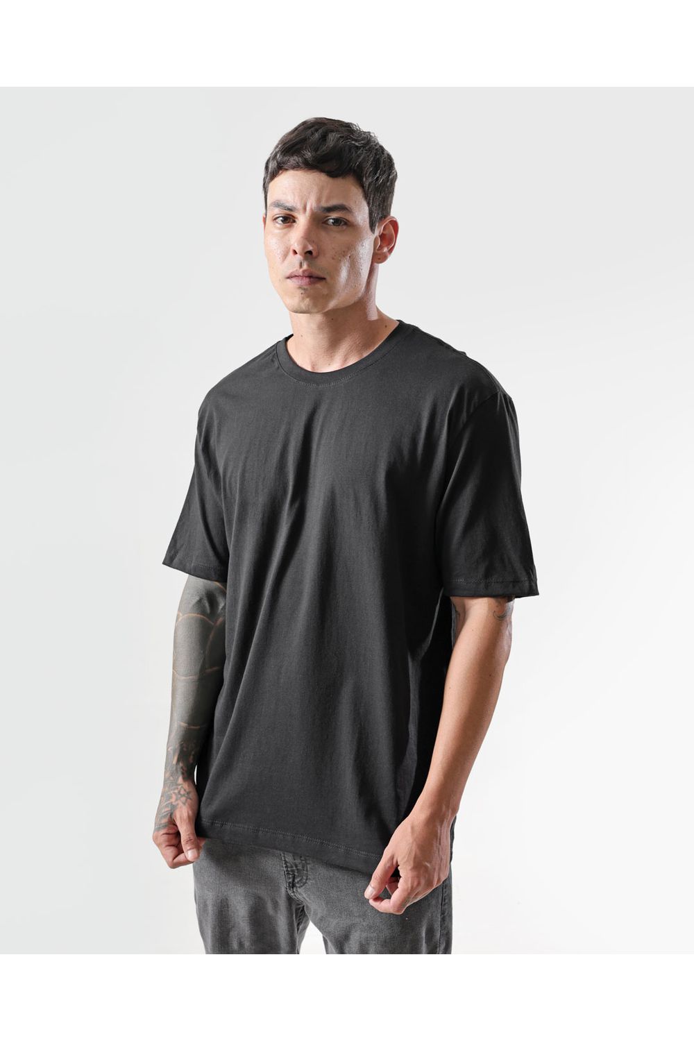 Camiseta Masculina Básica Lisa Preta - Techmalhas