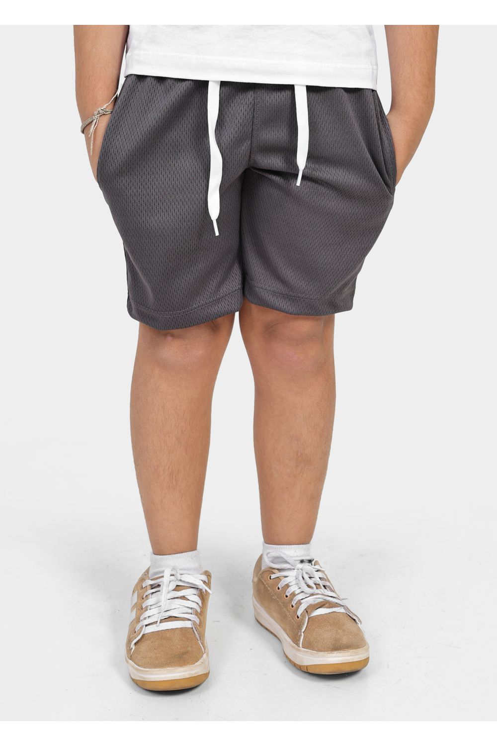 Bermuda DryFit Infantil Cinza