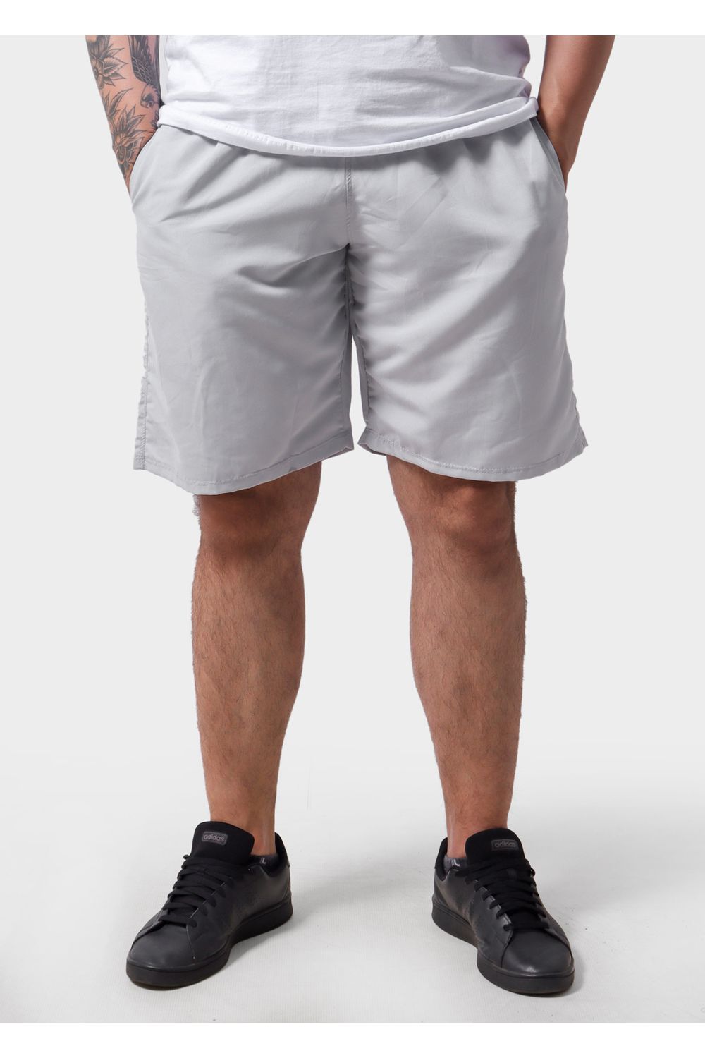 Bermuda Masculina Tactel Básica Cinza