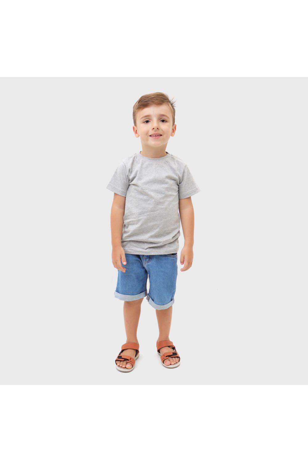 Camiseta Infantil Algodão Cinza