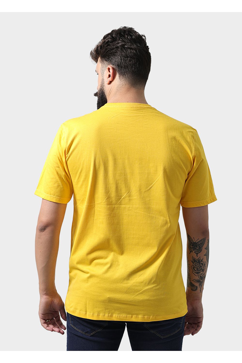 Camiseta Masculina Básica Lisa Amarela