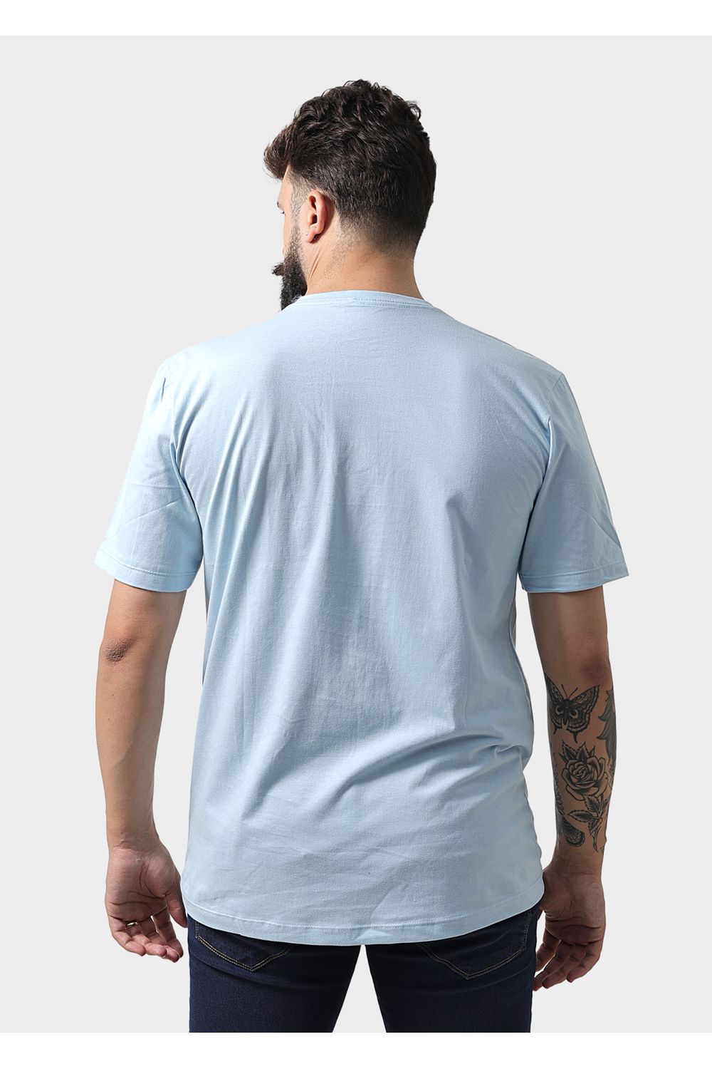 Camiseta Masculina Básica Lisa Azul Bebê