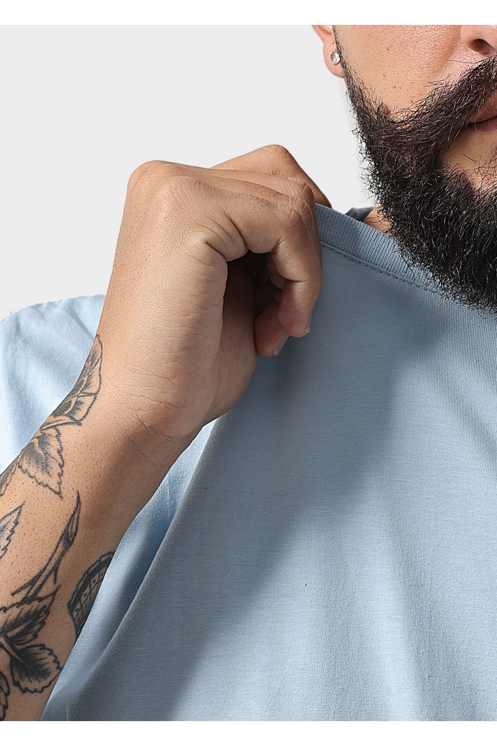 Camiseta Masculina Básica Lisa Azul Bebê