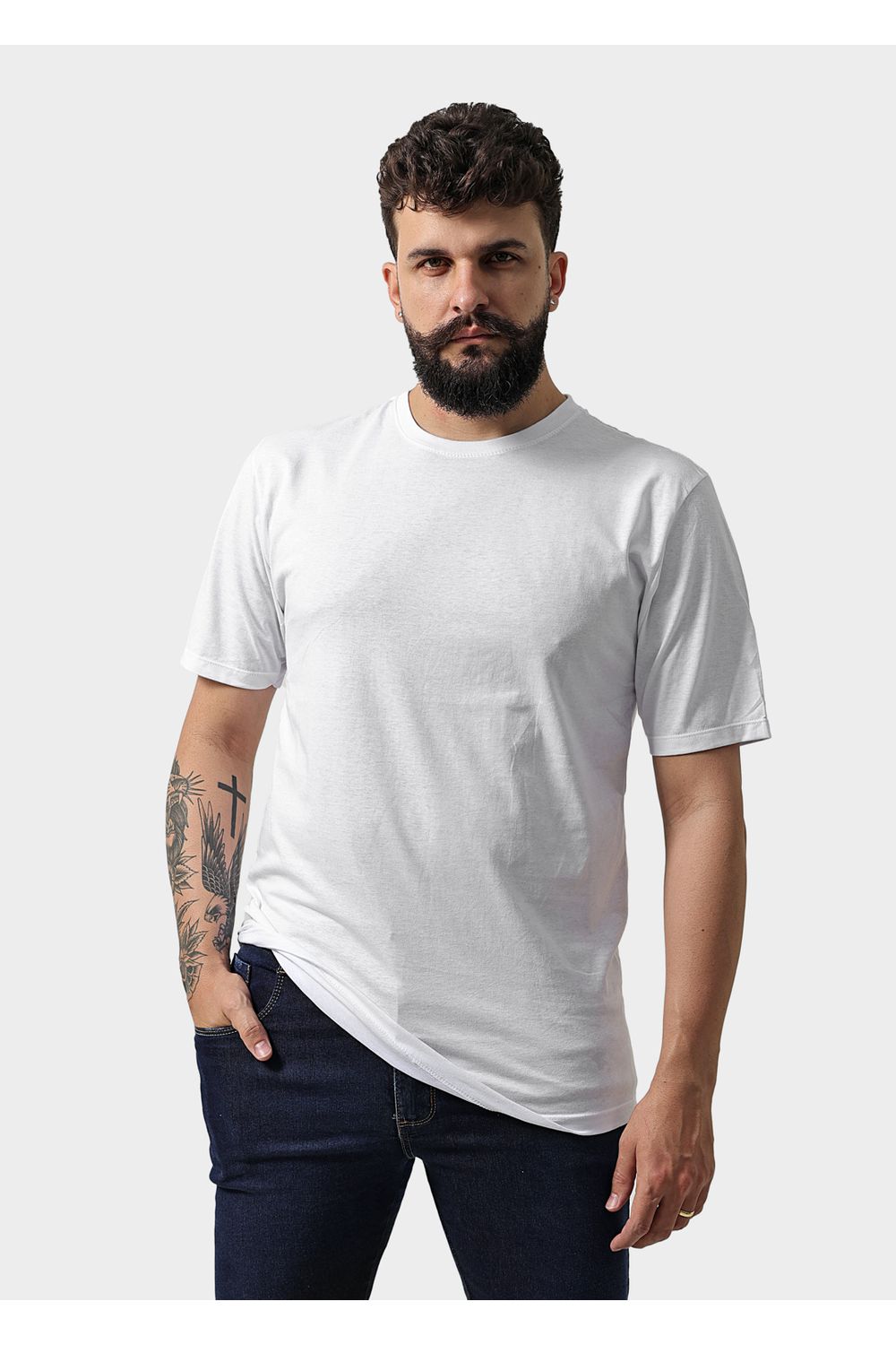 Camiseta Masculina Básica Lisa Branca