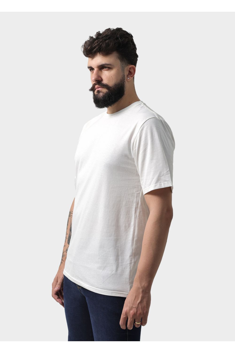Camiseta Masculina Básica Lisa Off White