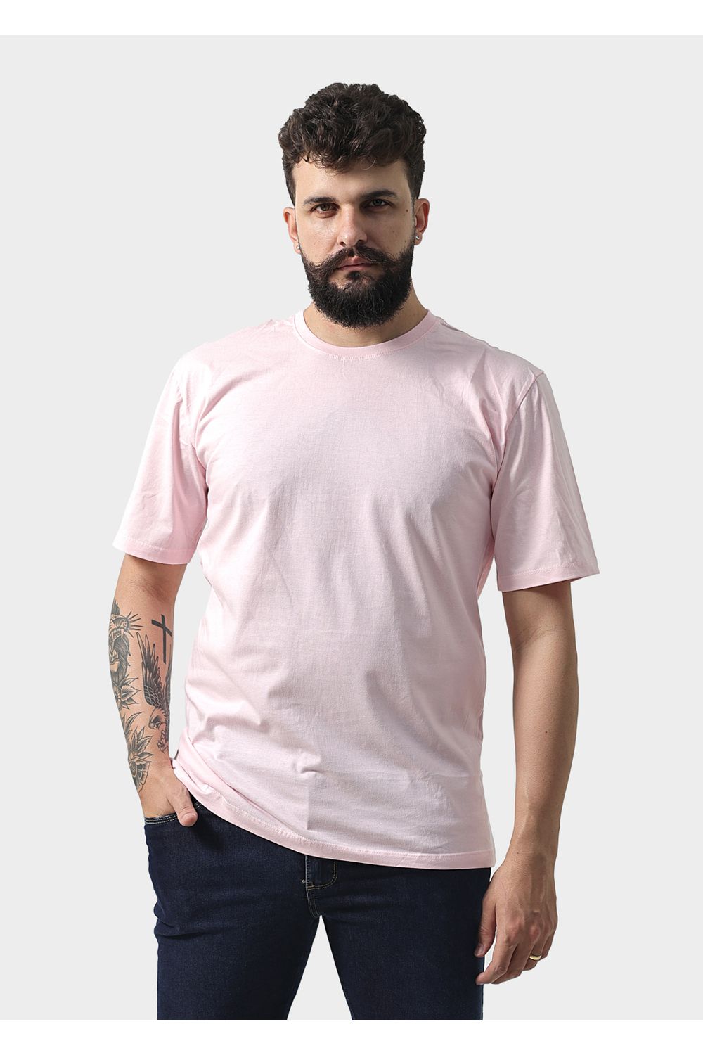 Camiseta Masculina Básica Lisa Rosa