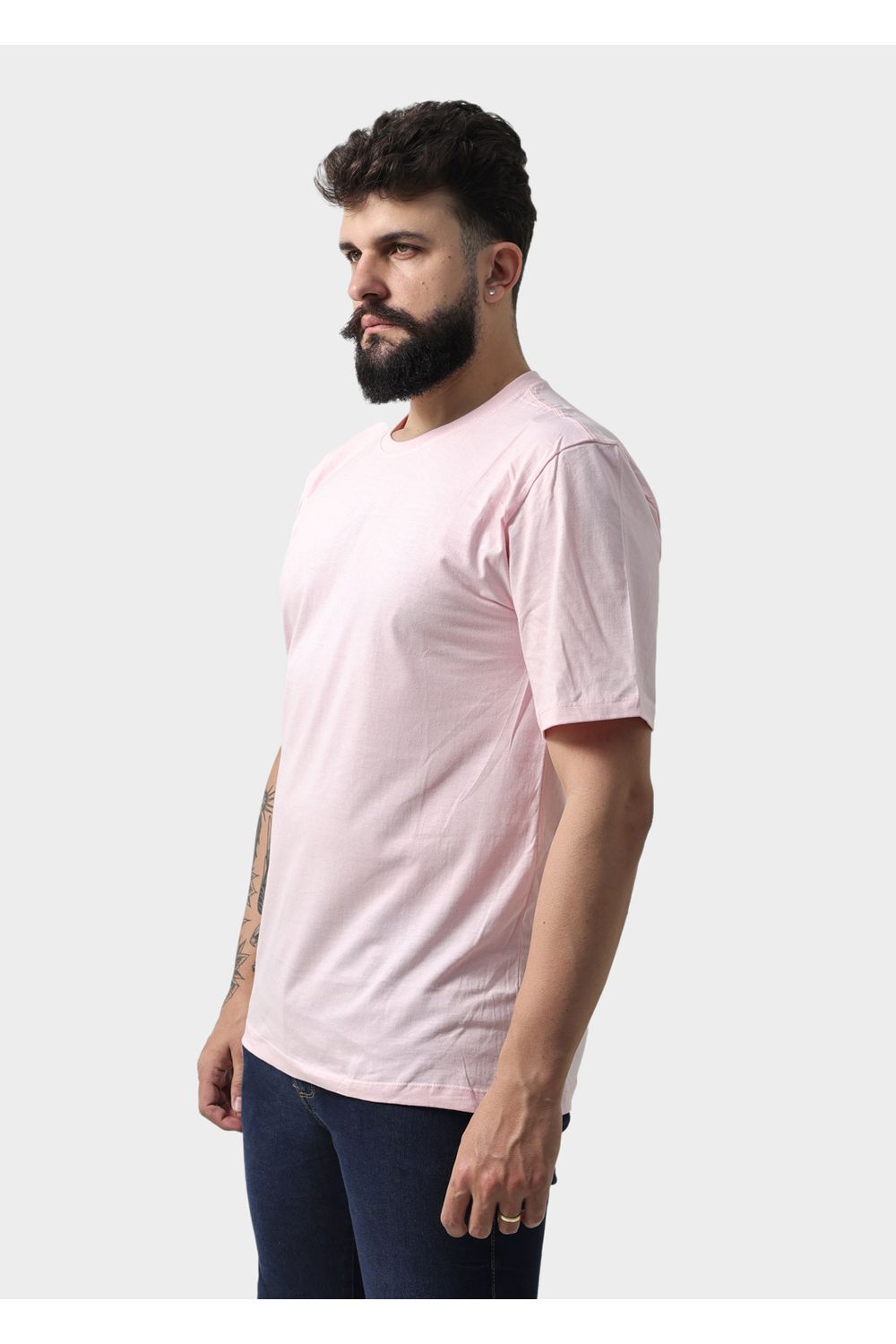 Camiseta Masculina Básica Lisa Rosa