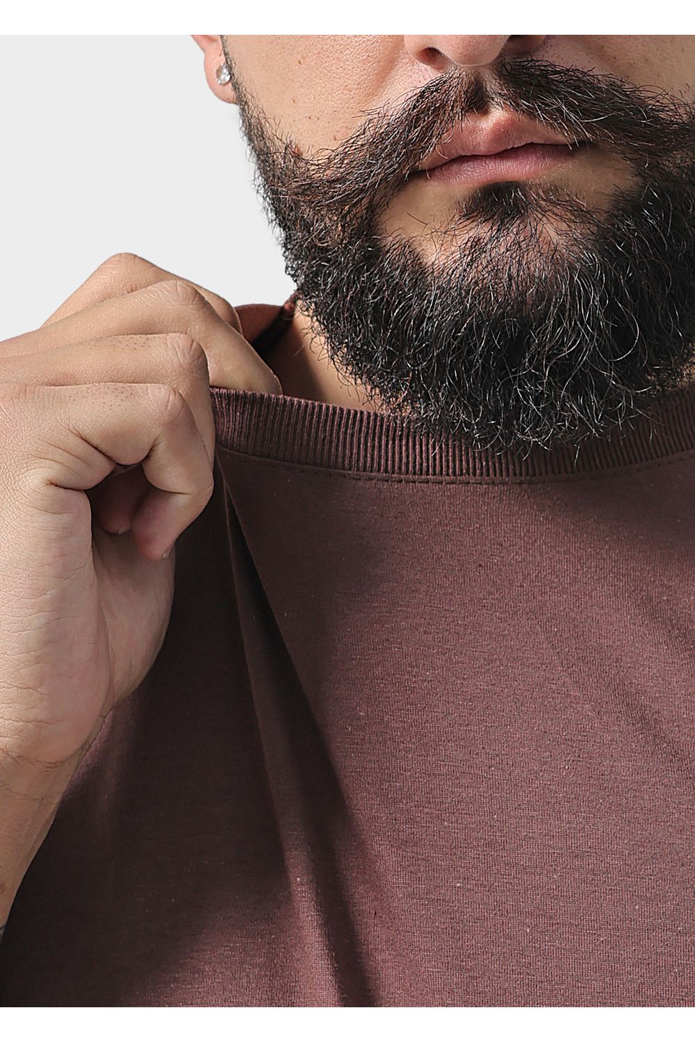 Camiseta Masculina Básica Lisa Marrom