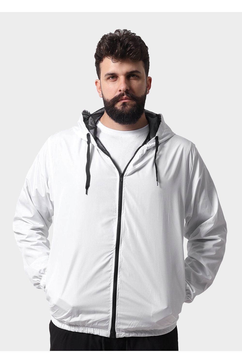 Jaqueta Corta Vento Masculina Impermeável Branco
