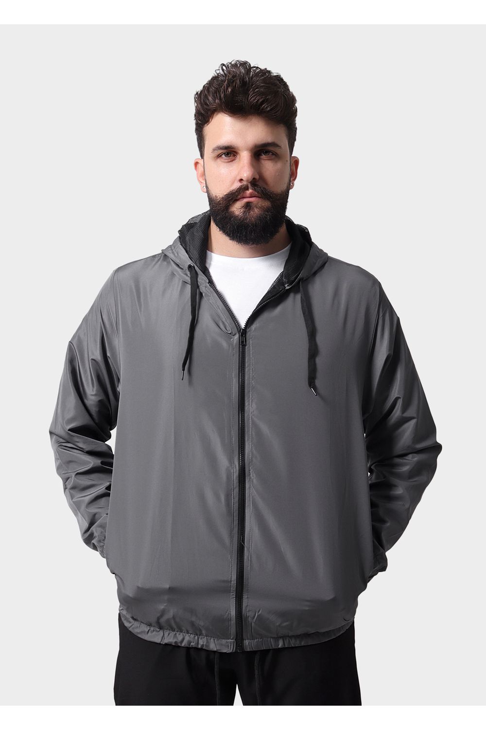 Jaqueta Corta Vento Masculina Impermeável Cinza