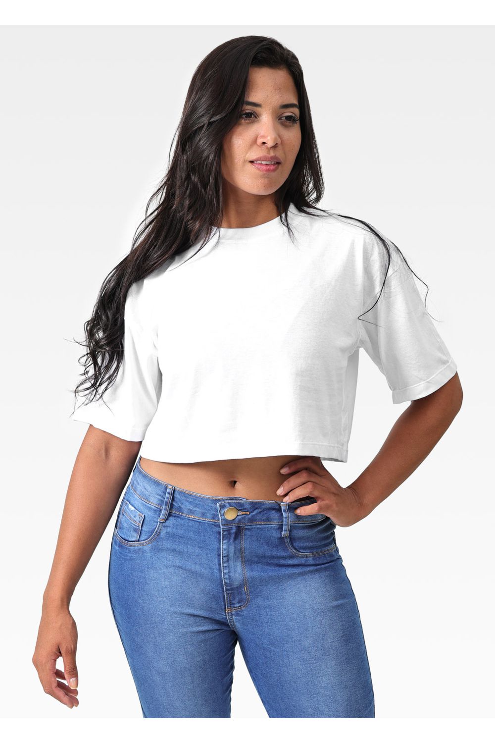 Cropped Feminino Oversized Branco