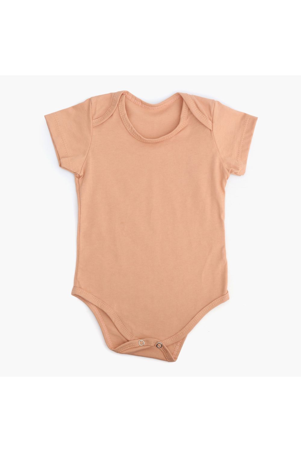 Body Bebê Manga Curta Bege