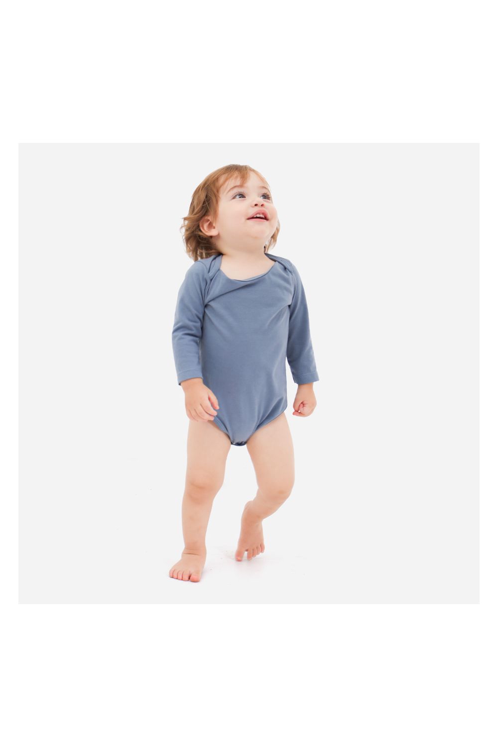 Body Bebê Manga Longa Cinza