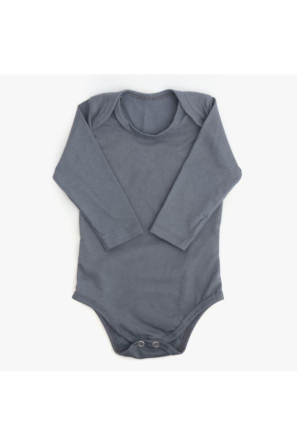 Body Bebê Manga Longa Cinza
