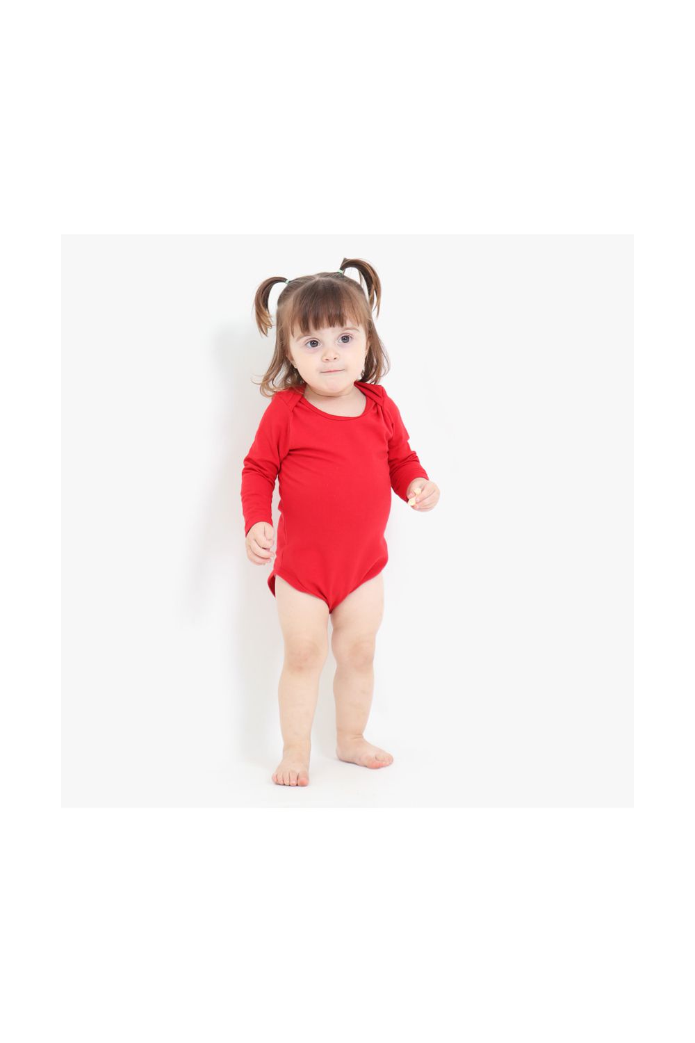 Body Bebê Manga Longa Vermelho