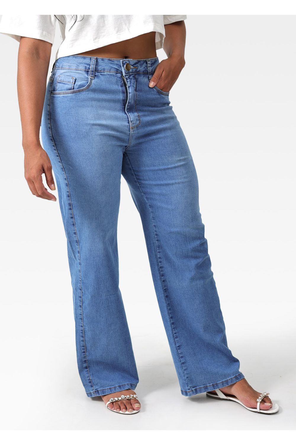 Calça Jeans Feminina Wide Leg