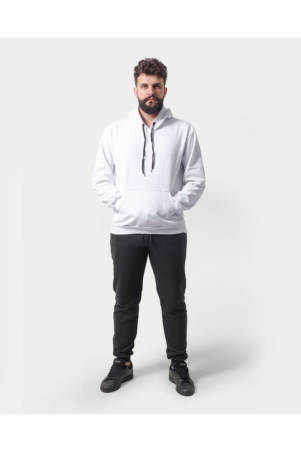 Blusa De Moletom Masculino Canguru Branco