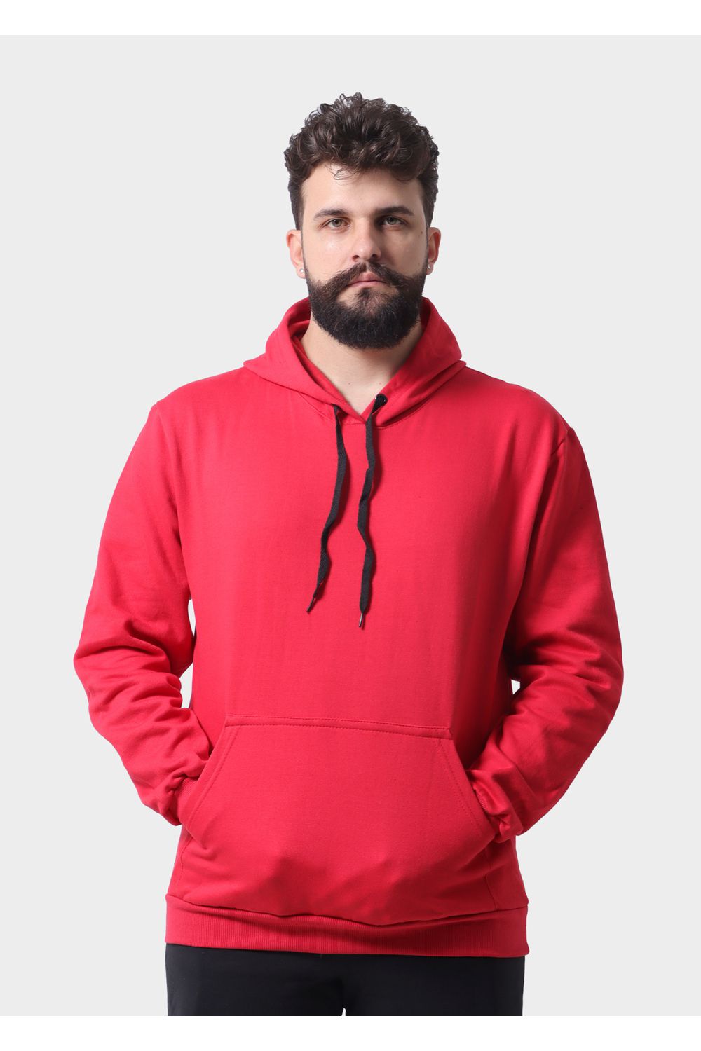 Blusa De Moletom Masculino Canguru Vermelho