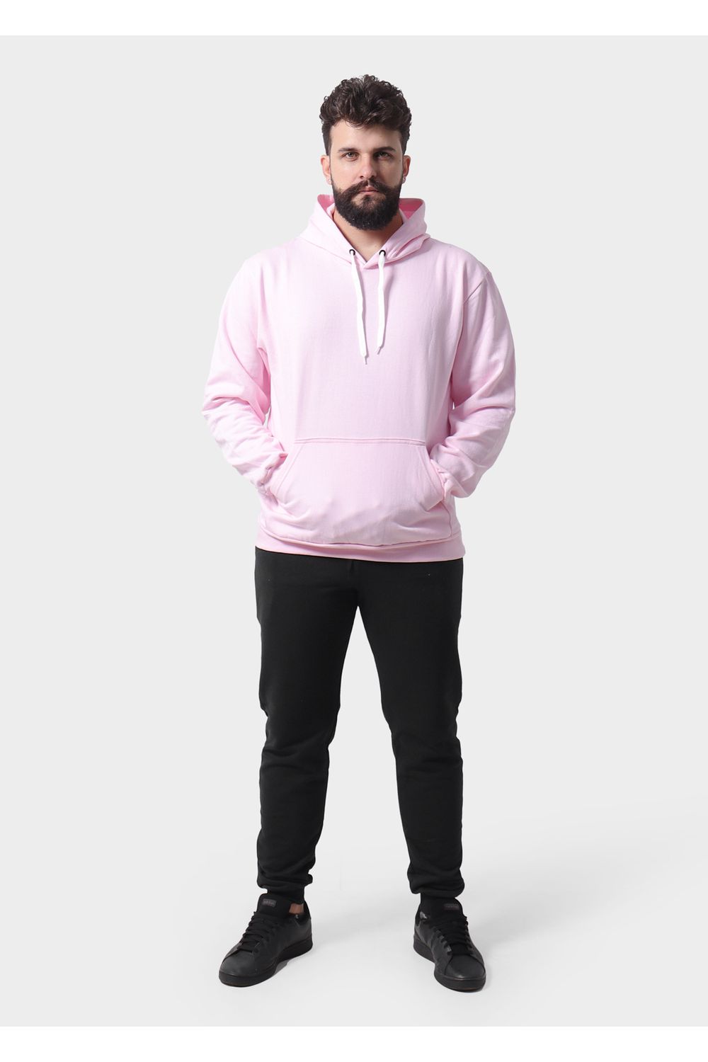 Blusa De Moletom Masculino Canguru Rosa