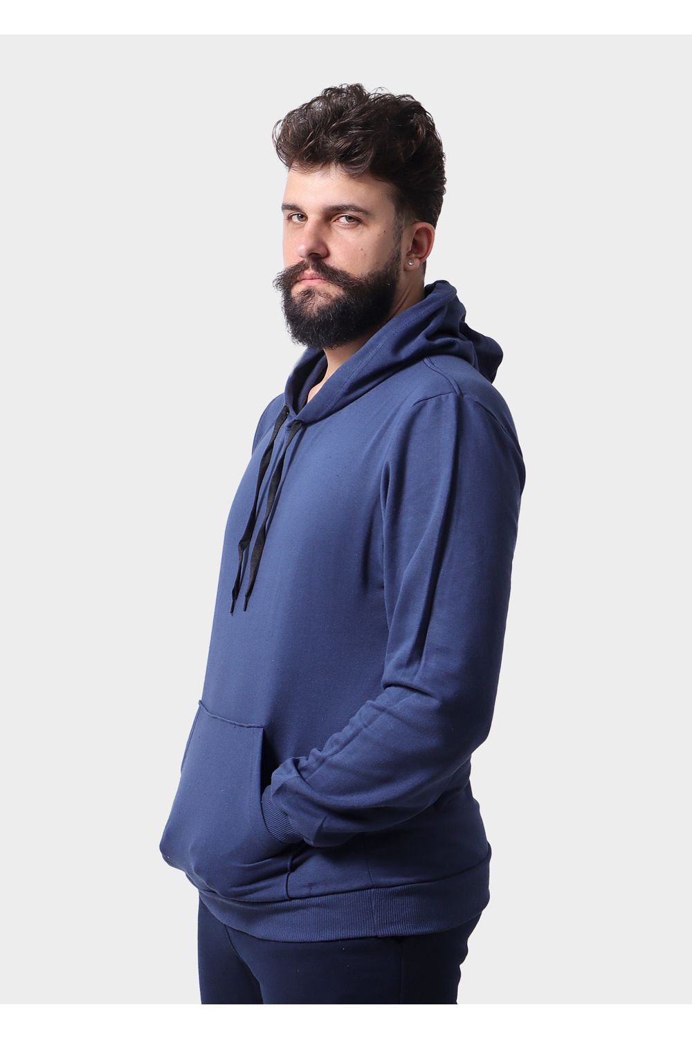 Blusa De Moletom Masculino Canguru Azul