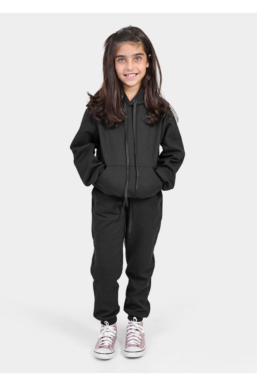 Conjunto Moletom Infantil Canguru Preto