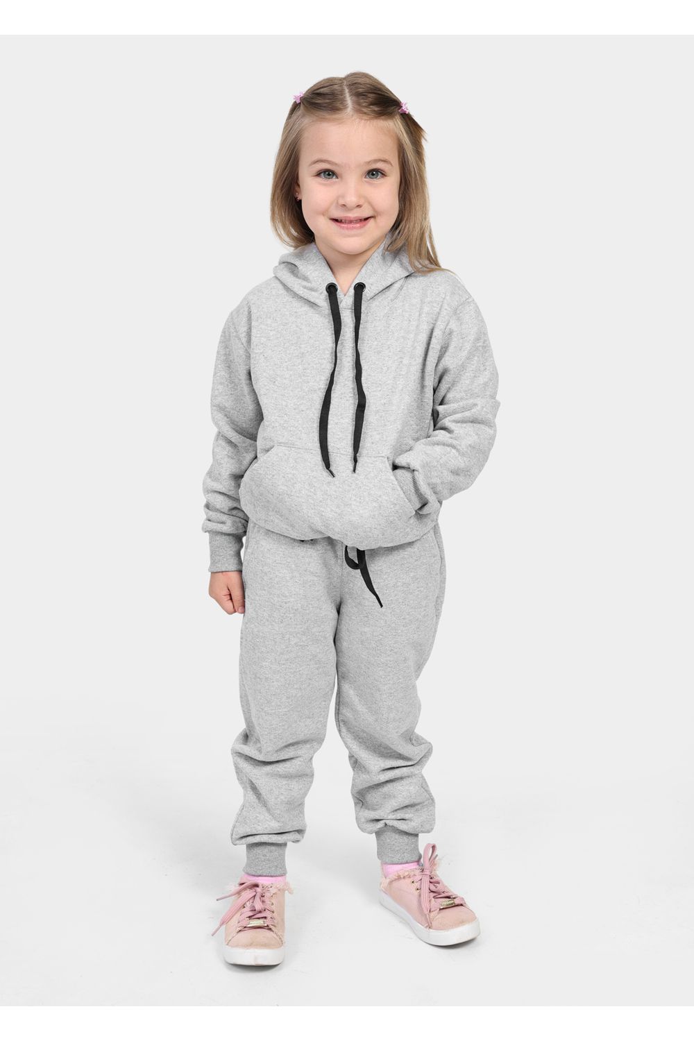 Conjunto Moletom Infantil Canguru Cinza