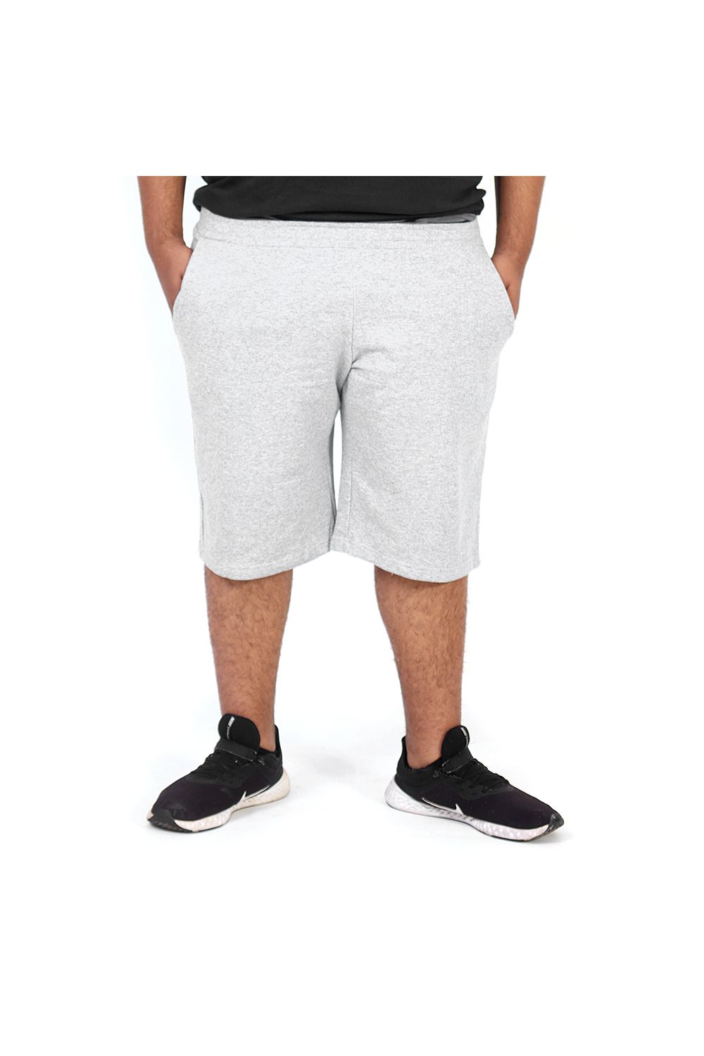 Bermuda Moletom Masculina Básica Plus Size Cinza
