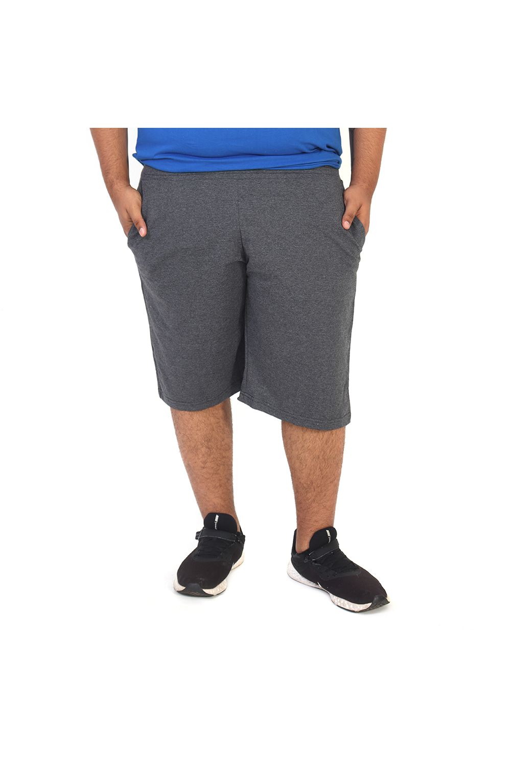 Bermuda Moletom Masculina Básica Plus Size Chumbo