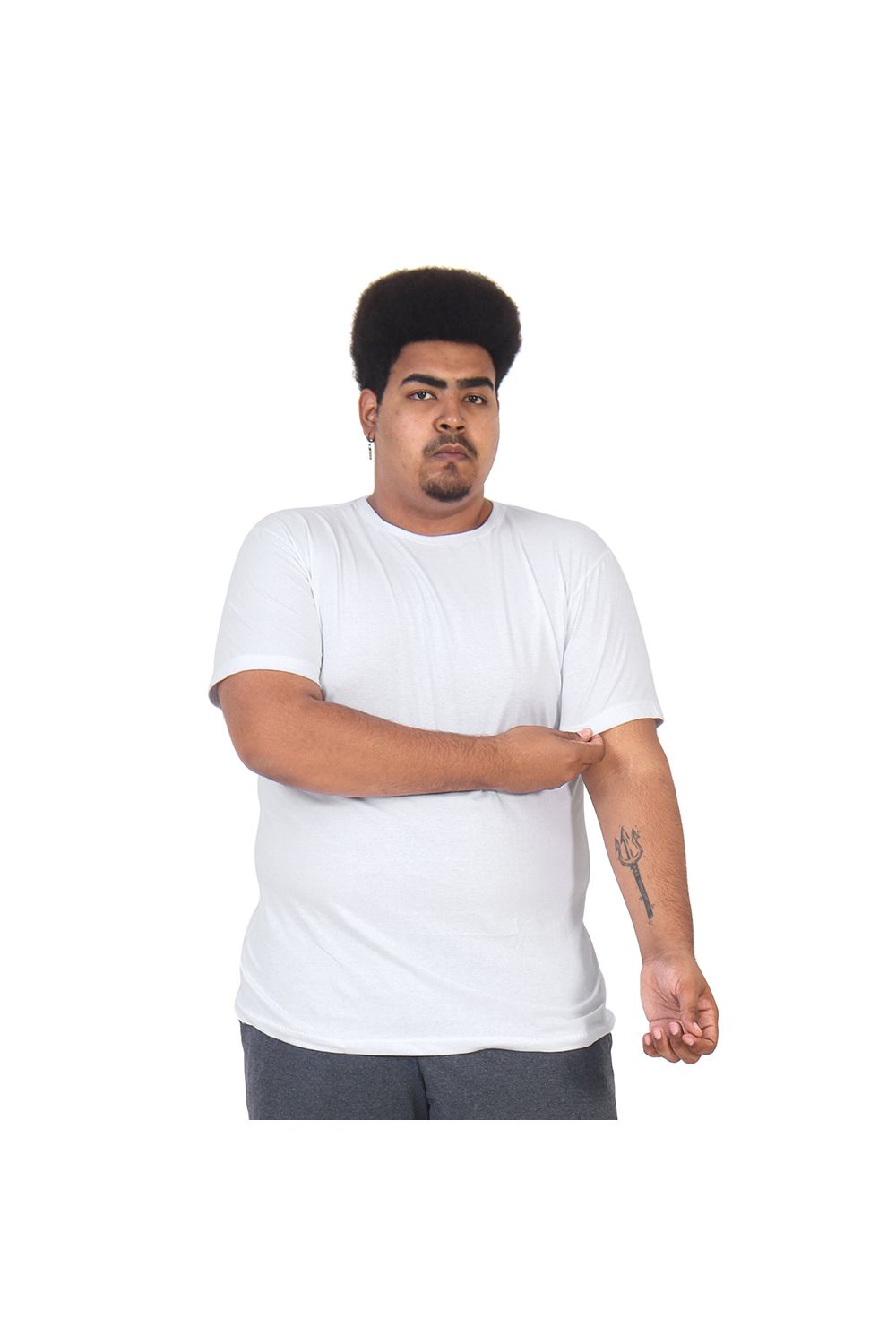 Camiseta Masculina Básica Plus Size Branca