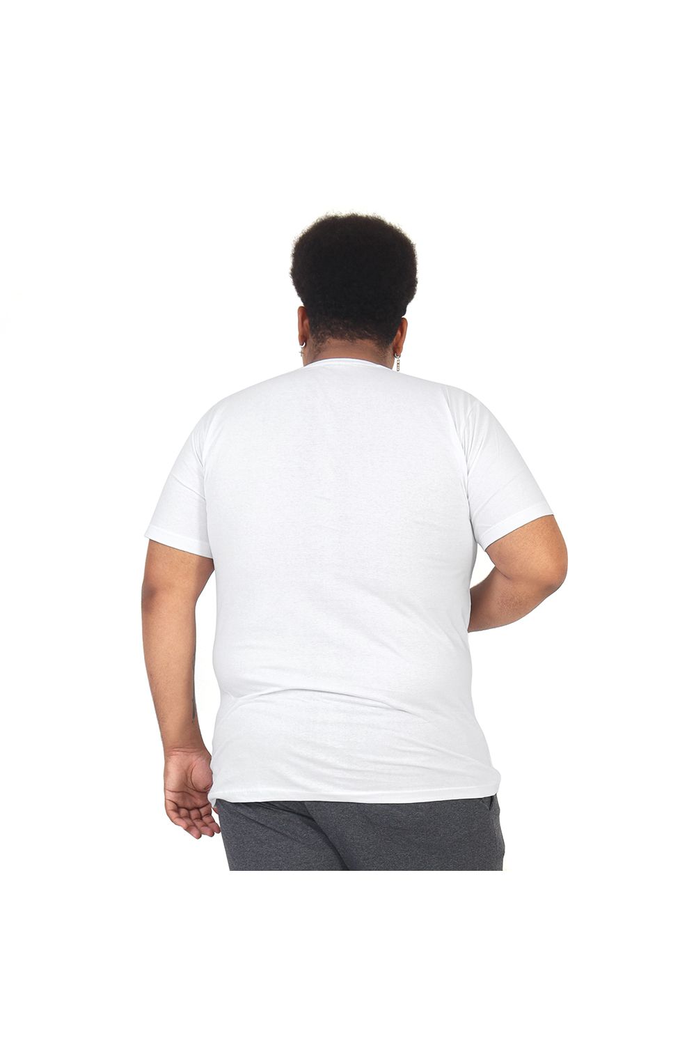 Camiseta Masculina Básica Plus Size Branca