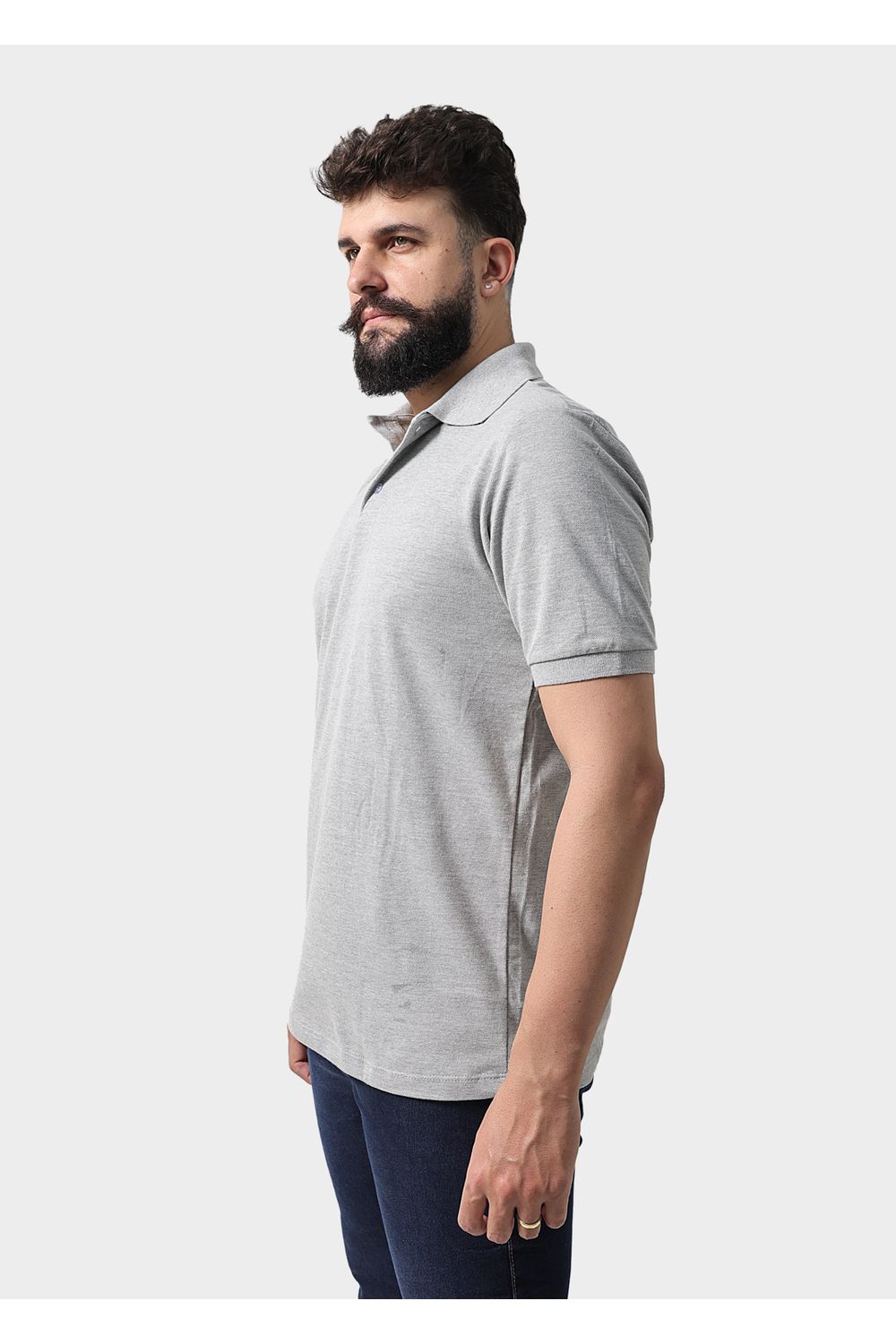 Camisa Polo Masculina Cinza
